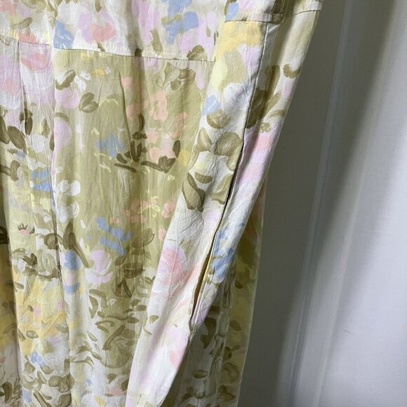 Vintge Jams World Maxi Dress Womens XXL Painted Flowers Rayon Resort Beach - Picture 4 of 12